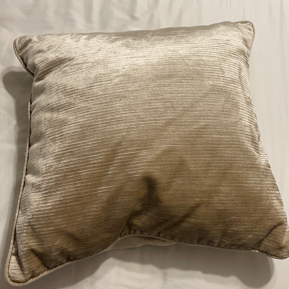 Champagne satin textured throw pillow